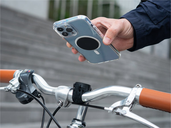 Supporto telefono bici con piastra metallica
