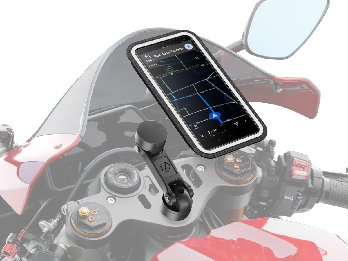 Supporto telefono per semimanubrio moto BOOST